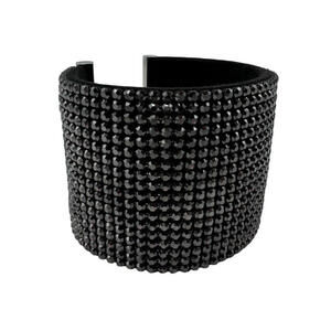 Swarovski Elements Chic Crystal Embellished Cuff Bracelet Large Black